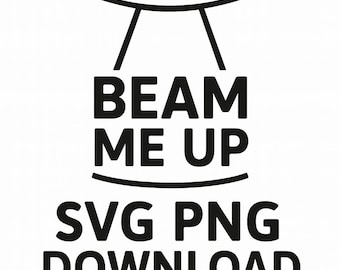 Alien SVG PNG Bundle | Beam Me Up UFO Clipart | Extraterrestrial Cricut Silhouette Cut File