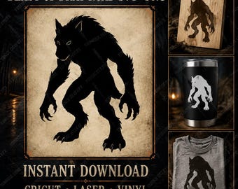 Beast of Bray Road SVG PNG, Wisconsin Cryptid Werewolf Cut File (Digital Download)