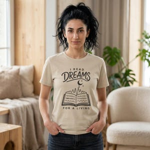Sömnteknolog-tröja, grafisk t-shirt med "I Read Dreams", Gildan 5000 bomullströja