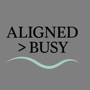 May include: A gray graphic with the words "SVG PNG" at the top, followed by "ALIGNED > BUSY" in black text. A light green wavy line is below the text, and "DOWNLOAD" is at the bottom.