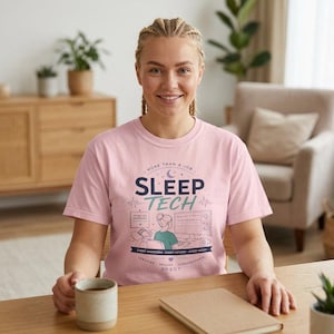 Sleep Tech-tröja, minimalistisk polysomnografi-tröja med grafisk design, komfortfärger 1717