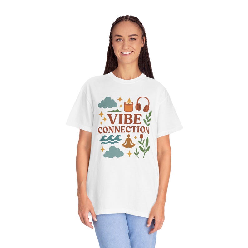 Unisex Vibe Connection T-Shirt: Garment-Dyed US Cotton Tee image 5