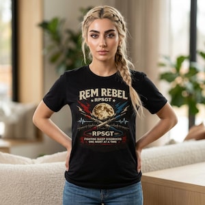 RPSGT REM Rebel Shirt | Sleep Technologist Gift | Gildan 5000 Tee | Sleep Medicine Professional Apparel