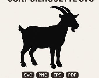 Silueta de cabra SVG: Clipart de animales de granja para Cricut (Descarga digital)