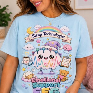 Chemise de technologue du sommeil, EEG de soutien émotionnel, T-shirt médical Kawaii, Gildan 5000