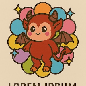Cute Jersey Devil PNG SVG PDF – Murakami Style Cartoon Cryptid Clipart for Kids Apparel, Posters & Crafts