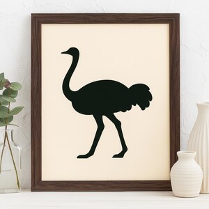 Minimalist Ostrich Silhouette | Farm Animal SVG PNG EPS pdf | Digital Download for Sublimation, Crafts & diy Projects