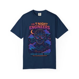 THE Night ENGINEERS-skjortan | RPSGT Sleep Tech Streetwear | Polysomnografikonst-tröja | Drömkodsgrafik |