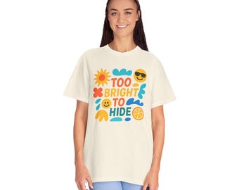 Too Bright to Hide | Retro Summer Quote SVG PNG EPS pdf