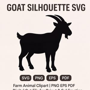 Goat Silhouette SVG: Farm Animal Clipart for Cricut (Digital Download