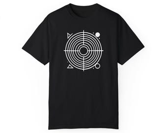 Minimalistisk geometrisk linjekonst-t-shirt 100 % bomull abstrakt design | Etsy Finds