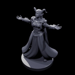 Tiefling Female Sorceress Figure  Fantasy RPG Miniature  Hand-Painted Collectible