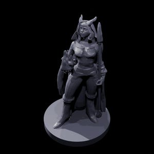 Female Tiefling Sorceress Figure  Fantasy RPG Decor  Handcrafted Art