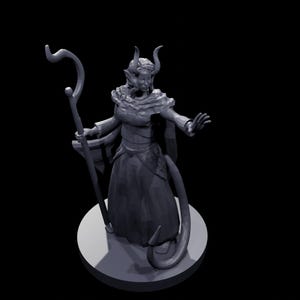 Female Tiefling Druid Figurine  Fantasy Tabletop RPG Miniature  Hand-Painted Collectible