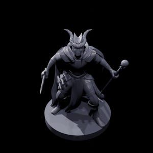 Tiefling Male Warlock Figure  Fantasy RPG Miniature  DnD Collectible