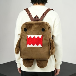 1/5/8pcs Kawaii Domo-kun Plush Bag Cute Brown Stuffed Backpack Cartoon Domo Kun Stuffed Bag Birthday Gifts Domo Kun School Bag