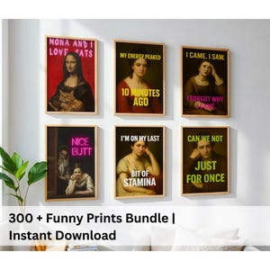 300+ Funny Renaissance Wall Art Bundle | Digital Download Prints | Humorous Vintage Meme Posters | Instant Download Printable Decor