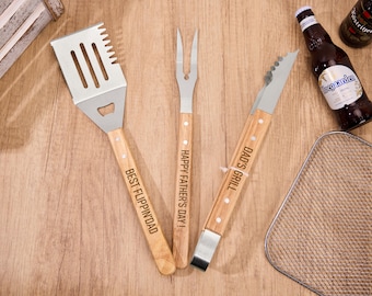 Personalized BBQ Spatula Tool Set, Father's Day Gift for Dad, Grilling Accessories for Grandpa, Grill gift for Dad, Gift idea,gift for uncle