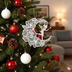FSL Angel Christmas Ornament embroidery Lace Machine Embroidery Designs Instant 3 size
