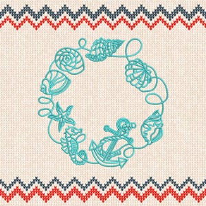 Sea Shells Embroidery Designs, Beach Embroidery Design, Summer Embroidery Design, Summer Line Art Emb, 6 Sizes embroidery Instant Download