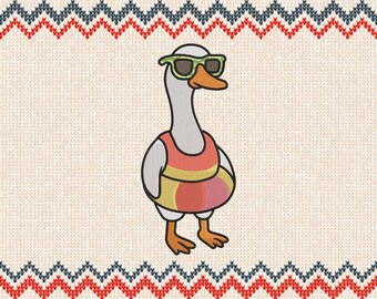 Cute Silly Machine Embroidery Designs, Silly Cute, Silly Embroidery, Lovely Goose with Big Embroidery, 6 Sizes embroidery Instant Download