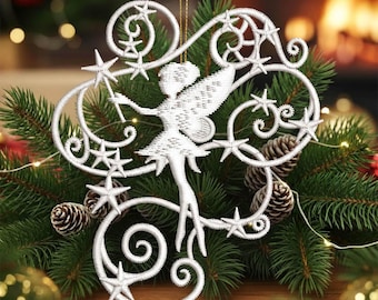 FSL Angel Christmas Lace Ornament embroidery Designs Instant download