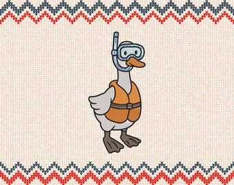 Cute Silly Three Machine Embroidery Designs, Silly Embroidery, Lovely Goose with Big Embroidery, 6 Sizes embroidery Instant Download