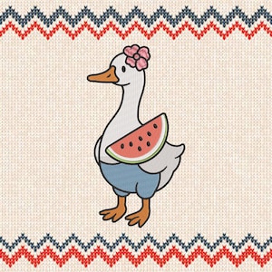 Cute Silly Goose Three Machine Embroidery Designs, Silly Embroidery, Lovely Goose with Big Embroidery, 6 Sizes embroidery Instant Download
