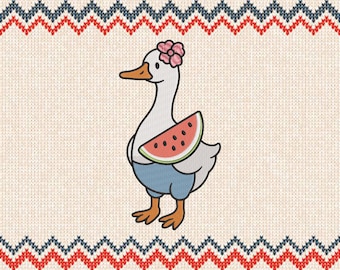 Cute Silly Goose Three Machine Embroidery Designs, Silly Embroidery, Lovely Goose with Big Embroidery, 6 Sizes embroidery Instant Download