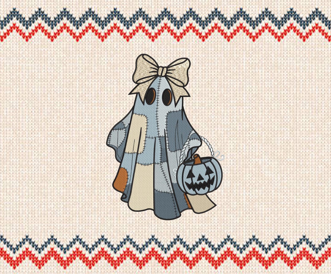 Patchwork Ghost Pattern Patchwork Ghost Embroidery Design: Halloween Quilt Pattern (digital ...