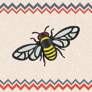 Biene fliegen Stickmuster, Biene, Stickdatei, Insekt, kleine Biene, Honigbiene, Insekt, Maschinenstickerei, 6 Grössen Stickerei
