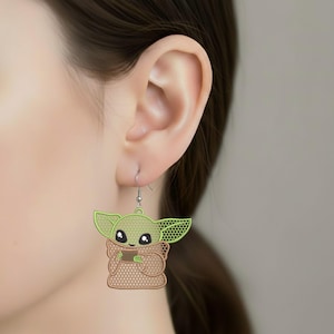 FSL Cartoon Earrings: Movie Character Embroidery Design (Digital Download) 3 size