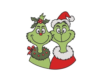 Christmas Grinch Friend Machine Embroidery Design 8 Sizes (Instant Download)