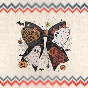 Halloween Bow Embroidery Design, Cute Ghost Embroidery Designs, Ghost Emb, Coquette Halloween Embroidery Design, 6 Sizes embroidery Digital