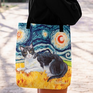 Cat Lover Gift, Cats, Tote Bag, Cat Tote, Tuxedo Cat