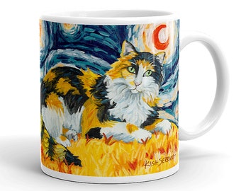 Cat Mug, Coffee Mug, Personalized Gift, Calico Cat, Cat Lover Gift, Personalized Coffee Mug, Cat Gifts