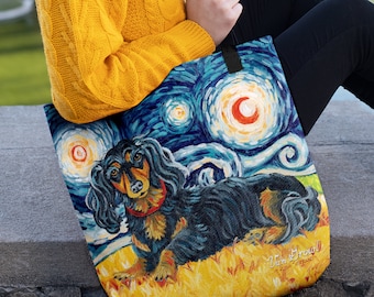 Dachshund - Tote Bag - Dog Lover Gift  - Gift for Her - Starry Night Tote