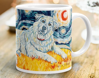 Great Pyrenees - Dog Mug - Coffee Mug - Dog Lover Gift - Personalized Mug - Starry Night Dog