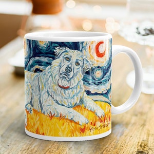 Tolle Pyrenäen - Hundetasse - Kaffeetasse - Hunde Liebhaber Geschenk - Personalisierte Tasse - Sternenklare Nacht Hund