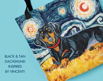 Dachshund - Tote Bag - Dog Lover Gift  - Gift for Her - Starry Night Tote