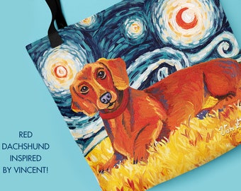 Dachshund - Tote Bag - Dog Lover Gift  - Gift for Her - Starry Night Tote