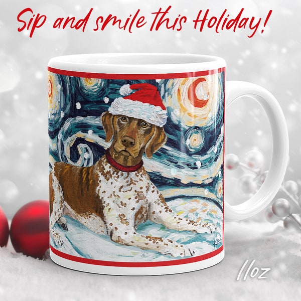 German Shorthaired Pointer - Coffee Mug - Christmas Mug - Dog Lover Gift - Personalized Gift - Dog Mug - Personalized Mug - GSP - brown face