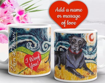 Labrador Retriever, Black Lab, Coffee Mug, Valentines Gift, Dog Lover Gift, Personalized Mug