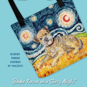 Border Terrier - Tote Bag - Border Terrier Gift - Dog Lover Gift - Border Terrier Art inspired by Van Gogh