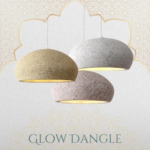 Sculptural Wabisabi Chandelier. Dome Pendant Lampshade