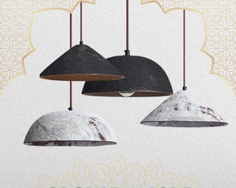 Wabi Sabi Ceramic Pendant Light. Boho Pottery Light Fixture