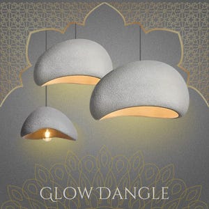 Grey Sculptural Wabisabi Chandelier. Cloud Pendant Lampshade