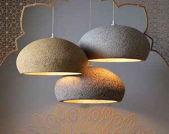 Sculptural Dome Pendant Lampshade | Wabi Sabi Handmade Hanging Ceiling Light