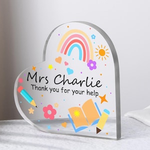 Personalisierte Acrylplakette, benutzerdefinierte Geschenke für den Lehrer, Schreibtischdekor, Geschenk für den Schulanfang, Jahresendegeschenk, danke für den Lehrer