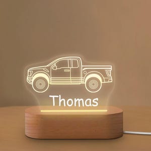 Personalized Truck Night Light, Custom Name Acrylic Night Light, Boy Christmas Gift, Bedroom Nursery Decor, Gifts for Kids, Gifts for Boy